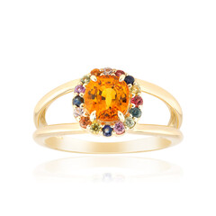 9K Ban Ka Cha Orange Sapphire Gold Ring