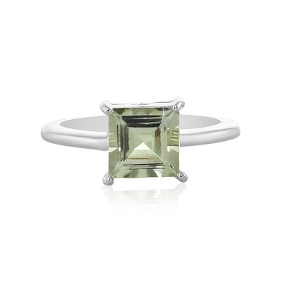 Green Amethyst Silver Ring