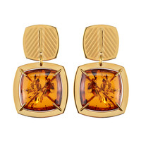Cognac Baltic Amber Silver Earrings