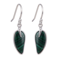 Malachite Silver Earrings