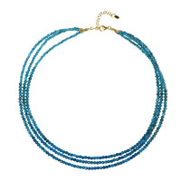 Neon Blue Apatite Silver Necklace