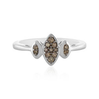 I2 Champagne Diamond Silver Ring