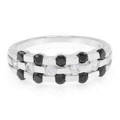 Black Spinel Silver Ring