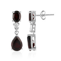 Garnet Silver Earrings
