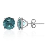Caribbean Teal Fluorite Silver Earrings