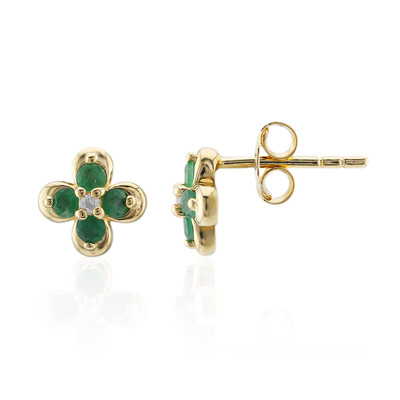 Brazilian Emerald Silver Earrings