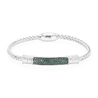 Blue Diamond Silver Bangle