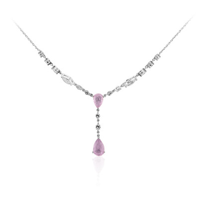 Purple Pastel Quartz Silver Necklace