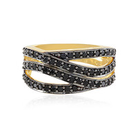 Black Spinel Silver Ring