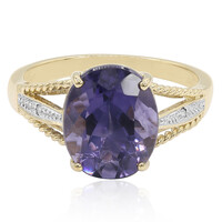 9K Blueberry Quartz Gold Ring