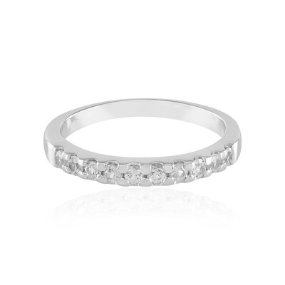 18K White Sapphire Gold Ring