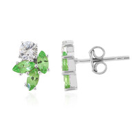 Tsavorite Silver Earrings