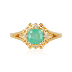 Russian Emerald Silver Ring