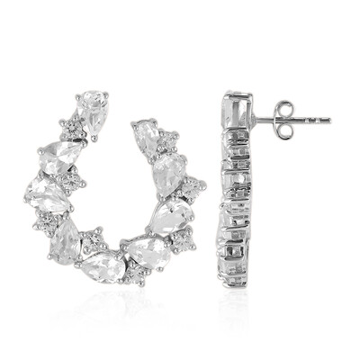 White Topaz Silver Earrings