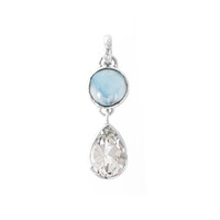 White Topaz Silver Pendant