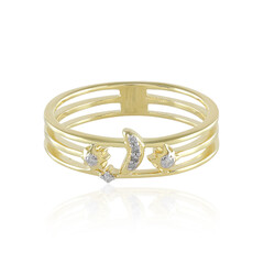 I2 (I) Diamond Silver Ring