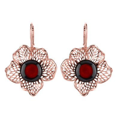 Cherry Baltic Amber Silver Earrings (dagen)