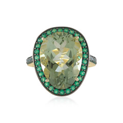 Green Amethyst Silver Ring