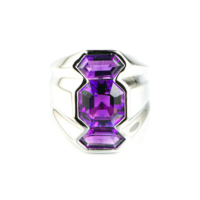 Zambian Amethyst Silver Ring