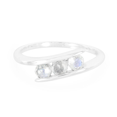Rainbow Moonstone Silver Ring