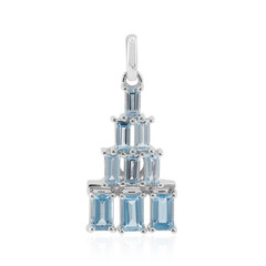Swiss Blue Topaz Silver Pendant (Remy Rotenier)