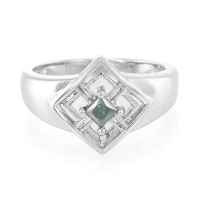 Fancy Diamond Silver Ring