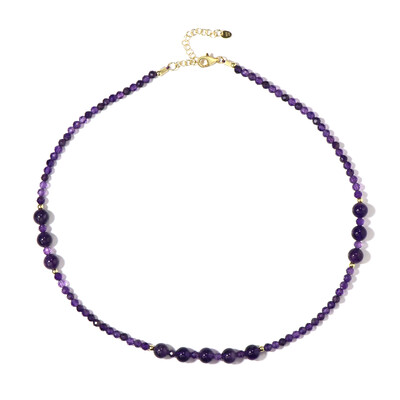 Zambian Amethyst Silver Necklace (Riya)