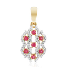 18K Red Beryl Gold Pendant