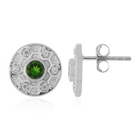 Russian Diopside Silver Earrings