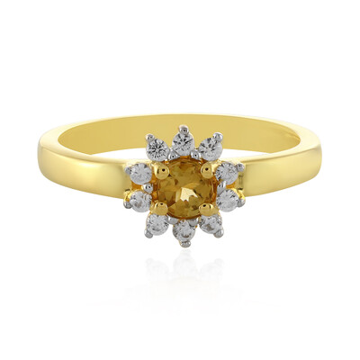 Yellow Tourmaline Silver Ring