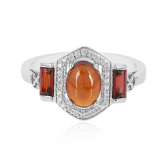 Hessonite Garnet Silver Ring