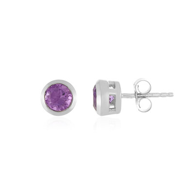 Rose de France Amethyst Silver Earrings