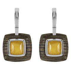 Black Oak Silver Earrings
