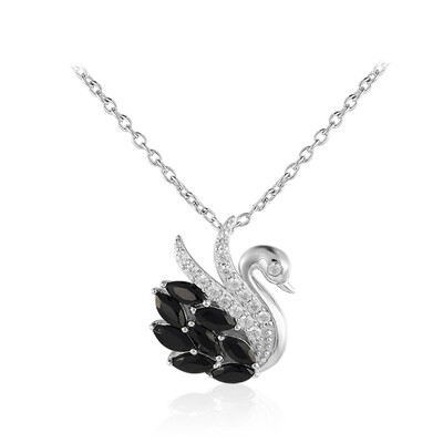 Black Spinel Silver Necklace