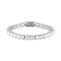 Aqua Chalcedony Silver Bracelet