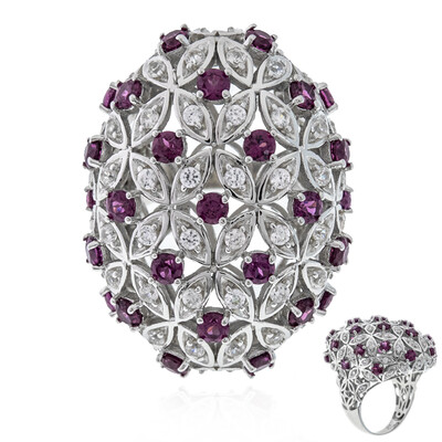 Rhodolite Silver Ring