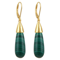 Malachite Silver Earrings