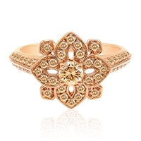 14K SI1 Argyle Rose De France Diamond Gold Ring
