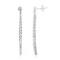 White Topaz Silver Earrings