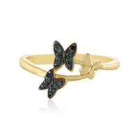 I3 Blue Diamond Silver Ring