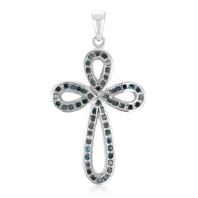 Fancy Diamond Silver Pendant