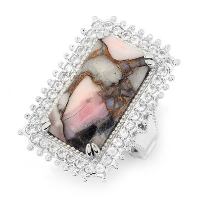 Pink Opal Mosaic Silver Ring (Dallas Prince Designs)