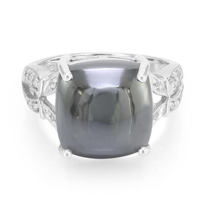 Black Hematite Silver Ring
