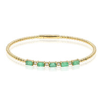 14K AAA Zambian Emerald Gold Bangle (CIRARI)