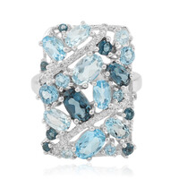 Swiss Blue Topaz Silver Ring
