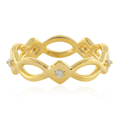 I2 (H) Diamond Silver Ring