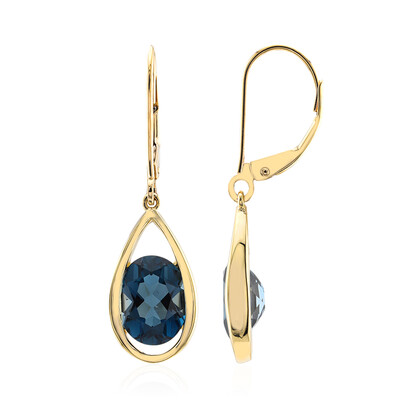 9K London Blue Topaz Gold Earrings