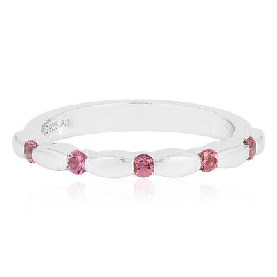 Pink Tourmaline Silver Ring