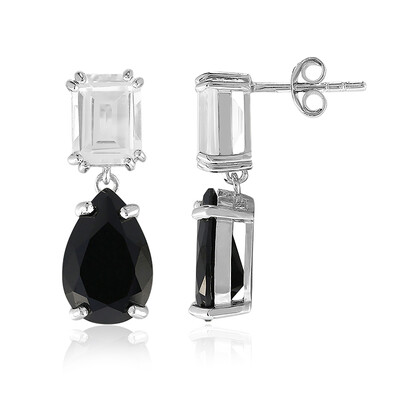 Black Spinel Silver Earrings