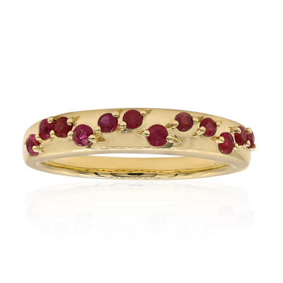 9K Red Beryl Gold Ring